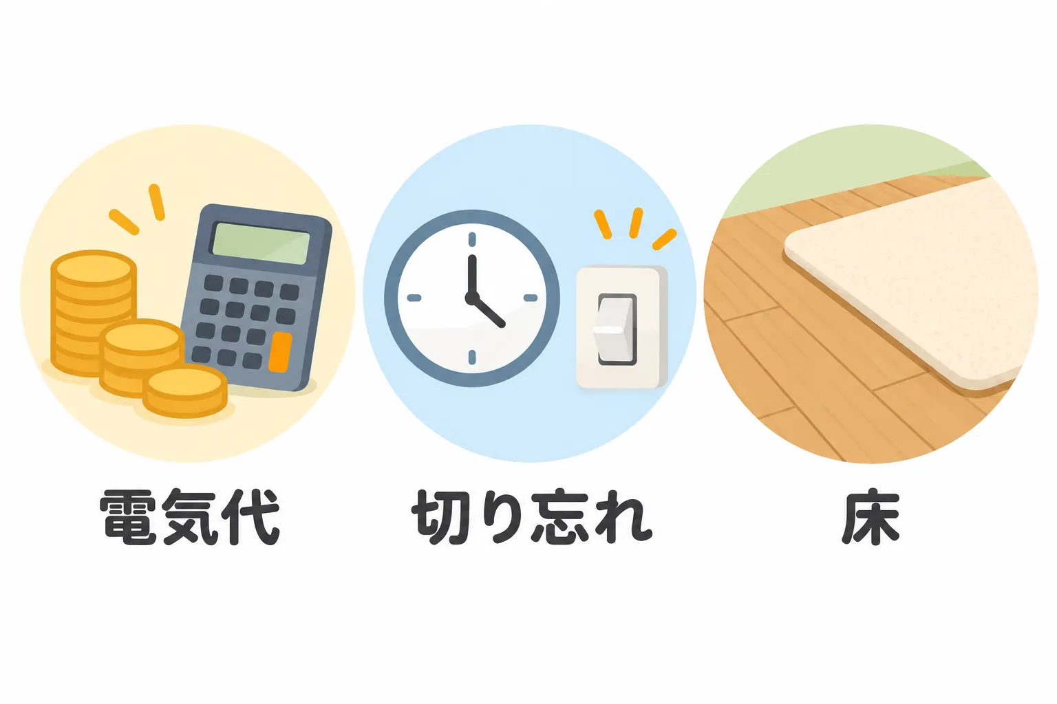 悩み別に選ぶイメージを示すイラスト